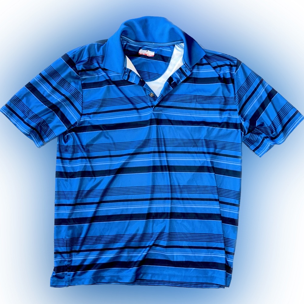 Grand Slam Men’s Blue Striped Collar Shirt Size XL